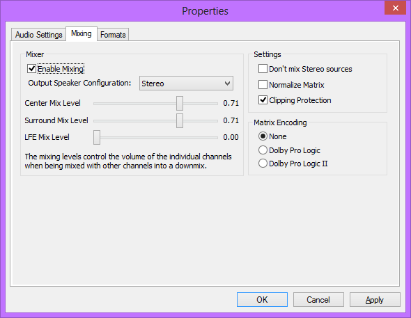 LAV Audio Configuration Mixing