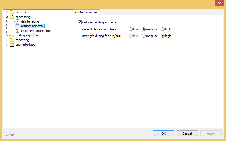 madVR artifact-removal