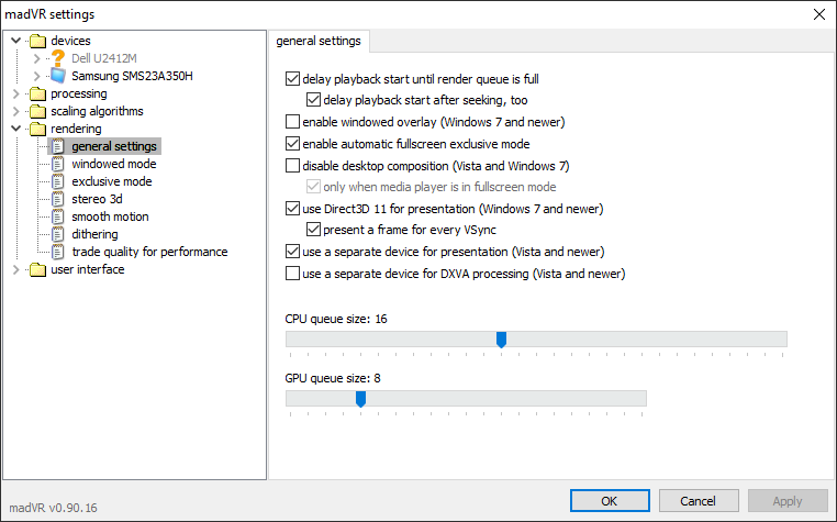 madVR general settings