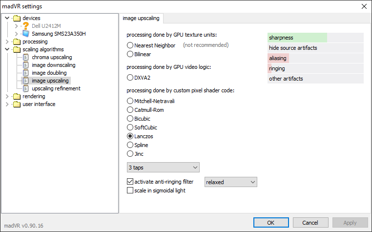 madVR image upscaling